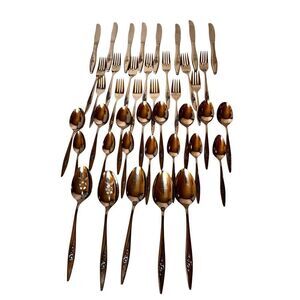 Oneida Lasting Rose Oneidacraft Deluxe Stainless Flatware Silverware Discontinue